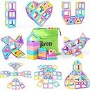 Upgraded Magnetic Tiles Building Toys for 3 4 5 6 7 Year Old Girls Birthday Gifts，Magnetic Blocks Building STEM Educational Learning Toddler Magnets Toys for Boys Girls 3-5 4-6 5-7