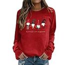 Amazon Clearance Warehouse Deals Sweatshirt à Capuche Femme Pull sans Capuche à col Rond et imprimé de Noël pour Femme Sweats Graphiques pour Femmes Mode