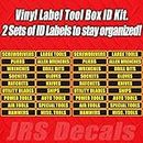 Tool Box Label Decal Sticker Set. Organization Label Set for Toolbox.
