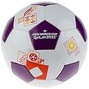 Capelli Sport FIFA World Cup Qatar 2022 Tournament Soccer Ball Souvenir Display, Officially Licensed Futbol for Youth and Adult Soccer Players, Purple and White