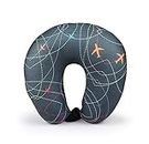 ORKA TRAVEL Digital Printed Spandex Filled with Micro Beads Luxury Travel Neck Support Rest Pillow, Multipurpose Comfortable Travel Pillow for Airplane (Aero Plane)