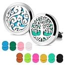Maromalife Car Diffuser Vent Clip, 2 PCS Aromatherapy Car Vent Clips 1.2 Inches Essential Oil Car Diffuser Lockets with 20 Refill Pads(Tree & Cloud)