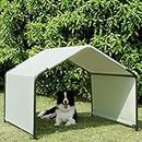 Beimo Dog Shade Shelter Outdoor Tent for Large Medium Dogs, 4'x4'x3' Outside Sun Rain Canopy Pet House for Cats Pigs Livestock with Waterproof Roof Ground Nails