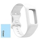 Gheper Soft Watchband Compatible with Fitbit Charge 6, Charge 5, Charge 4, Charge 3/3SE Silicone Wristband All-round Protective Band Replacement Strap (White)