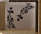 Calcomanía de doble pared Flower Duo decoración transferencia extraíble para dormitorio