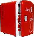 4L Mini Fridge w/ 12V DC and 110V AC Cords 6 Can Portable Cooler Red