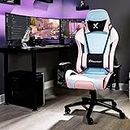 X Rocker Agility ergonomischer Gaming Stuhl/Bürostuhl/Schreibtischstuhl mit Armlehnen und Wippfunktion, drehbar und höhenverstellbar | Weiß/Pink