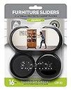 Slipstick 2-1/4 Inch Round Furniture Sliders for Carpet & Rugs (16 Pack) Premium Reusable Furniture Movers for Sliding Furniture Easily, Plastic Slider Feet Coasters