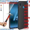 Coque Housse AntiChoc Case Noir+ Film Verre Trempé pour Samsung A70 A40 A20e A10