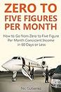 Zero to Five Figures Per Month: How to Go from Zero to Five Figures Per Month Consistent Income in 60 Days or Less (2 in 1 bundle)