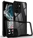 Jkobi Back Cover Case for Samsung Galaxy S22 Ultra 5G (Crystal Glass Back | Camera Protection | Shockproof Bumpers | Professional Black)