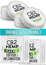 CB2 HEMP CREAM: EXTRA STRENGTH PAIN RELIEF CREAM for Muscle Pain, Joint Pain, Inflammation, Arthritis, Nerve Pain. Soothing Pain Relief for Back Pain, Knee Pain, Sore Muscles, Stiff Joints, Sports Injuries, Fibromyalgia, and Tendonitis. All Natural / Organic Ingredients. Made in Canada. 30mL Total (2 pack) 2x15mL = 30mL