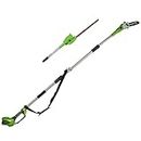 Greenworks G40PSH Cordless 2-in-1 Pole Saw and Pole Hedge Trimmer with Shoulder Strap, Pole Saw 20cm Bar, Trimmer 51cm Dual Action Blades, WITHOUT 40V Battery & Charger, 3 Year Guarantee