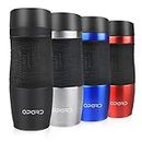 Opard Travel Coffee Cup Leakproof 350ml(12oz) Double-Walled Vacuum Insulated Travel Mug Reusable Stainless Steel Coffee Mug BPA Free for Men and Women(Black)