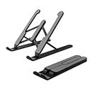 Zebronics-NS1000 Laptop Stand Featuring Foldable Design, Anti-Slip Silicone Rubber Pads, Supports Maximum of 5kgs Weight, 6 Adjustable Levels.