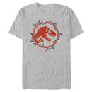 Men's Mad Engine Heather Gray Jurassic World Lights Logo Graphic T-Shirt