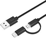 Galaxy Tab Charging Cable Cord Fit for Samsung Galaxy Tab A E,S,S2,3,4, 10.1" 7.0" 8.0" 8.4" 9.6" 9.7", SM-T580/T380/T280/T387/P580 Tablet Charger Power Adapter Supply Data 2 in1 USB Type C Micro USB