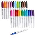 Amazon Basics Fine Point Tip Permanent Markers - Assorted Colors, 24-Pack