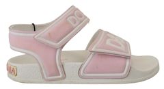 Dolce & Gabbana Enfants Chaussures Rose Logo Blanc à Enfiler Plage EU30/US12.5