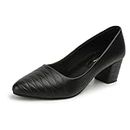 Denill Women Comfortable Cusioned Pump Heels (Black) UK-5
