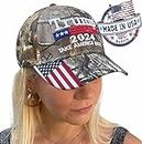 Mersinni Trump Cameo Cap US Flag Keep America Great hat President Trump 2024 MAGA Cap Made in U.S.A, Black, One size