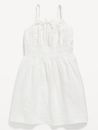 NWT Old Navy Girl Sleeveless Tie-Front Cutwork Dress White Eyelet Size 2T