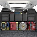ZOVHYYA Organizer Bagagliaio Auto 9 tasche contenitori Portaoggetti per sedile posteriore con 3 cinghie di regolazione per SUV e molti veicoli