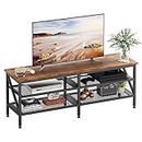 Mexin TV Stand for 55 65 Inch TV, 55 Inch TV Stand with Storage, TV Bench for Living Room and Bedroom, Modern TV Console, Entertainment Center, Rustic Brown
