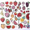 AXEN 40PCS Fruit Embroidered Iron on Patches DIY Accessories, Assorted Fruit Decorative Patches, Cute Sewing Applique for Jackets, Hats, Backpacks, Jeans
