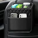 INZSASO Car Back Seat Organizer, Hanging PU Leather Car Storage Bag, Compatible with Most Vehicles Interior Accessories Organizer (Black(1Pack))