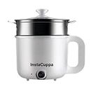 InstaCuppa 3-in-1 Multi Cook Kettle with Steamer, 1.2 L Inner Pot, Adjustable Temperature Settings, Wide Mouth, Ideal for Boiling Milk, Tea, Coffee, Eggs & Steaming Veggies, 600 Watts, Elegant White
