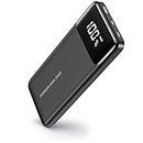 POWERΛDD PRO Portable Charger, USB C 10000mAh Power Bank LED Display PD 20W Fast Charging External Battery Pack Compatible with iPhone 14 13 12 11 Samsung S21 S20 Google LG iPad, etc. - Black