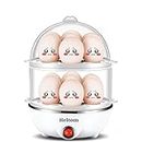 Heltom ® Multi-Function Electric Egg Boiler Cooker & Steamer, Automatic Off, Double Layer Poacher(Multicolor)