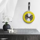 Reloj de pared de cocina sartén para freír hogar cocina temática decoración adorno amarillo