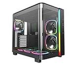 MONTECH, King 95 PRO Dual-Chamber ATX Mid-Tower PC Gaming Case, High-Airflow, Toolless Panels, Sturdy Curved Tempered Glass Front, Six ARGB PWM Fan Pre-Installed with Fan Hub, Black
