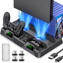For PS4 Pro / Slim Vertical Stand + Cooling Fan Controller Charging Dock Station
