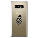 ZOKKO Case for Galaxy Note 8 Pineapple Design Transparent with Black Ink