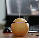 CoralTribe Wooden Cool Mist humidifier Aroma Diffuser for Room with Colorful Ambient Lighting, Ideal for Home,Office,and Car - Pack of 1 (Round)