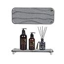 ROSSOM Instant Dry Sink Caddy Organizers, Water Absorbing Stone Tray for Sink, Diatomaceous Earth Drying Rack, Bathroom Countertop Sink Tray for Soap Bottles (Dark Grey B)