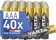 VARTA Batterien AAA, 40 Stück, Power on Demand, Alkaline, 1,5V, Vorratspack in umweltschonender Verpackung, ideal für Computerzubehör, Smart Home Geräte, Made in Germany [Exklusiv bei Amazon]