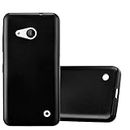 Cadorabo Case Compatible with Nokia Lumia 550 in Metallic Black - Shockproof and Scratch Resistant TPU Silicone Cover - Ultra Slim Protective Gel Shell Bumper Back Skin