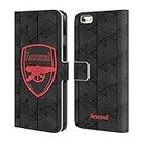 Head Case Designs Officially Licensed Arsenal FC Black Crest and Gunners Logo Leather Book Wallet Case Cover Compatible With Apple iPhone 6 Plus/iPhone 6s Plus