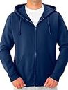 Jerzees Men's Adult Full Zip Hooded Sweatshirt X Sizes, Navy, 2X