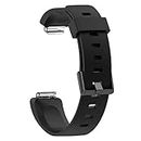 MASKED Silicone Adjustable Buckle Watch Band Compatible with Fitbit Inspire smartband - Black, Large