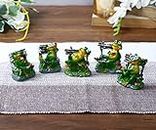 TIED RIBBONS Set of 5 Decorative Frog Statue for Garden Sculpture Home Decor Living Room Bedroom Hall Patio Yard Lawn Pond Ornaments Outdoor Indoor Showpiece Decoration Gifting Items