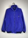 Patagonia Rare Vintage Full Zip Hoodie Fleece Sweatshirt Blue Size XL