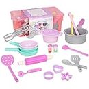 Battat Play Circle PC2225Z by – Making Dinner for Eight Home Cookware Set – Pretend Play Hand Mixer, Pots, Pans, and Cooking Accessories – Toy Kitchen Kit