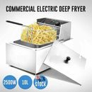 Electric Deep Fryer 10L Commercial Bench Top Single Stainless Steel AU 2500W