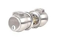 Europa Feather Touch Press Button Cylindrical Steel Lock, Silver (C320 with Out Keys ONLY for Bathroom)