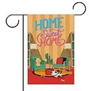 Embhhor Home Sweet Home Garden Flag,Burlap Small Garden Flag, Pet Dog Theme Vertical Double Sided Flag Home Decor ations for Outdoor Yard Lawn Patio